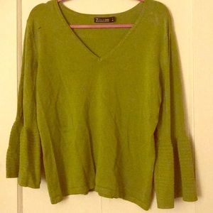 3/4 bell sleeve lime green blouse size XL from NYC